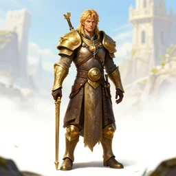 commoner, gold, ultra detailed fantasy, dndbeyond, bright, colourful, realistic, dnd character portrait, full body, pathfinder, pinterest, art by ralph horsley, dnd, rpg, lotr game design fanart by concept art, behance hd, artstation, deviantart, hdr render in unreal engine 5