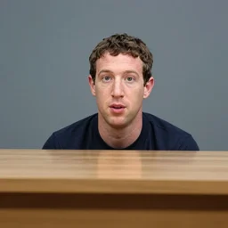mark zuckerberg hiddind behind a table