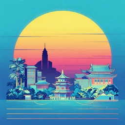taiwan changhua, epic retrowave art, trending on art station
