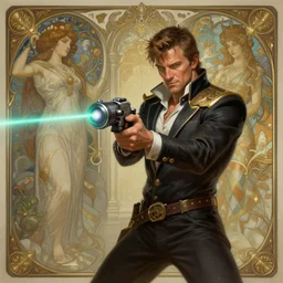 james bond using a laser gadget, deep focus, d & d, fantasy, intricate, elegant, highly detailed, digital painting, artstation, concept art, matte, sharp focus, illustration, hearthstone, art by artgerm and greg rutkowski and alphonse mucha
