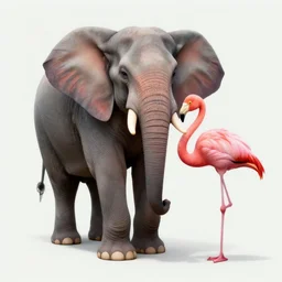a detailed portrait of dreampunk elephant flamingo hybrid mix by tomasz alen kopera and peter mohrbacher