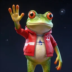 frogman corps ( denmark ) in space waving hi, unreal engine 6, 4 k, hyper realistic, extremely detailed, coherent,.