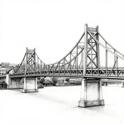 a detailed drawing of a bridge in portland at night