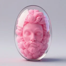 realistic oval glass filled with pink soul 3 d