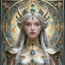 detailed realistic beautiful young biopunk queen of plasma in full regal attire. face portrait. art nouveau, symbolist, visionary, baroque, giant fractal details. horizontal symmetry by zdzisław beksinski, iris van herpen, raymond swanland and alphonse mucha. highly detailed, hyper - real, beautiful