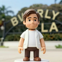 brad pitt as nendoroid!, background defocused beverly hills, kodak film