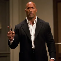 Still of Dwayne Johnson from the GodFather (1980), 8k photography