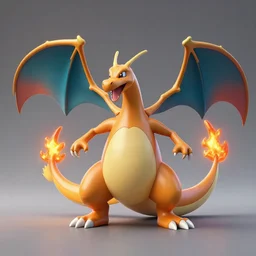 fire type dragon pokemon, 3d, studio lighting