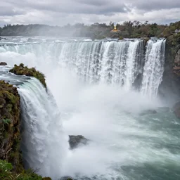 spectacular waterfalls, winning award photo. canon rf 8 5 mm, 4 k. very detailed