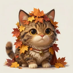 cute autumnal monster cat, d & d, fantasy, portrait, highly detailed, digital painting, trending on artstation, concept art, sharp focus, illustration, art by artgerm and greg rutkowski and magali villeneuve