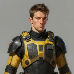 portrait of a man by greg rutkowski, a soldier of the outer rim association, wearing a black and yellow tactical gear, star wars expanded universe, highly detailed portrait, digital painting, artstation, concept art, smooth, sharp foccus ilustration, artstation hq