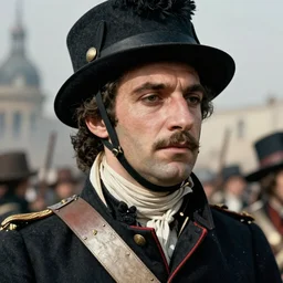close up portrait photograph fashion editorial french revolution storming of the Bastille. hyperrealistic. detailed. depth of field. high definition. 8k. photography.
