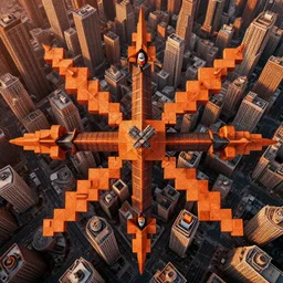 city birds eye view, tetris, intricate artwork by tooth wu and wlop and beeple. octane render, trending on artstation, greg rutkowski very coherent symmetrical artwork. cinematic, hyper realism, high detail, octane render, 8 k, orange and black tones