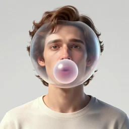 anthropomorphic portrait of michael bible as a popped bubblegum bubble, hyper detailed, digital art, trending in artstation, cinematic lighting, studio quality, smooth render, unreal engine 5 rendered, octane rendered, art style by klimt and nixeu and ian sprigger and wlop, pixar,