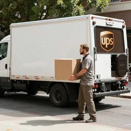 movie set photography: delivery - sisyphus works for UPS