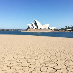 sydney harbor but no water, apocalyptic drought