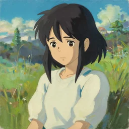cel shaded, toon shaded style anime key visual concept art of sad anime girl, acrylic painting, trending on pixiv fanbox, palette knife and brush strokes, style of makoto shinkai jamie wyeth james gilleard edward hopper greg rutkowski studio ghibli in style of breath of the wild