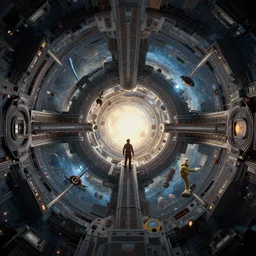hyperrealistic dslr film still of scene from farside comics of interstellar, inspired by gary larson, comprehensive 2 d render, perfect symmetry, intricate, masterpiece, artstation, stunning