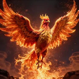 joe biden emerging like a phoenix from fire, stylized, artgerm, artstation, hd, cgsociety, cgi, realistic, dramatic, cinematic, artistic, trending, detailed