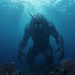 a monster rising from the depths of the ocean. by ola larsson