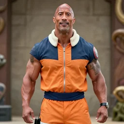 Dwayne Johnson in the style of naruto
