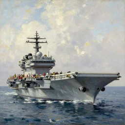 The aircraft carrier CVN-65 Enterprise, oil painting by Ivan Aivazovsky
