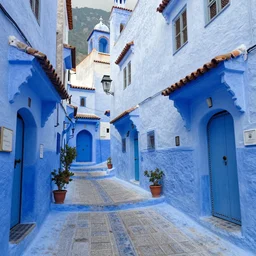 The Blue City of Chefchaouen, trending on artstation, by Noah Bradley