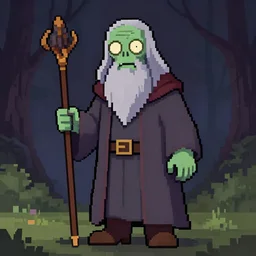 Gandalf as a zombie in the style of pixelated art, digital art, artstation, cgsociety