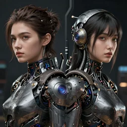 a hyper detailed octane render concept art by xision wu, kerem beyit, sandara tang portrait of cyberpunk machine, dim lighting, detailed portraits, unreal engine 5, highly rendered,, digital painting, artstation, concept art, smooth, sharp focus perfect horizontal ， symmetry illustration, detailed and intricate environment artstation hq