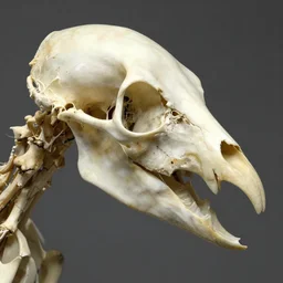 style sheets, bird head made of bone structure, with diapsid with a pre - lachrymal fossa, a single occipital condyl, macro photograph by wikipedia and naturalist museum