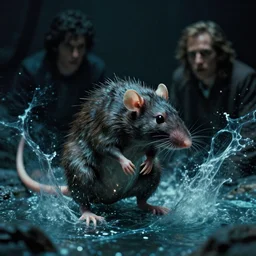 the rat creature, water caustics, film still from the movie directed by denis villeneuve and david cronenberg with art direction by h. r. giger and bernie wrightson