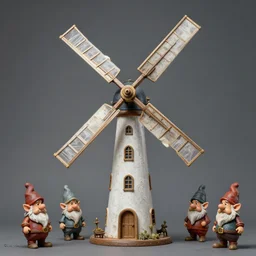 level windmill lighthouse turbine propeller sails in Hand Crafted from composite materials by Futuristic Steampunk Savant Neurocrafter Gnomes. Painting by anato finnstark greg rutkowski Donato Giancola Jeff Simpson tombow
