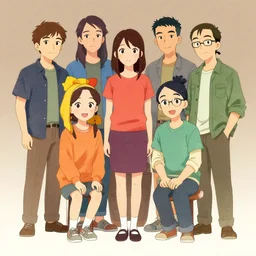 A group of friends, illustrated by Studio Trigger