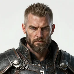 realistic detailed face portrait of a grizzled futuristic viking warrior in alien cyberpunk armor by alphonse mucha, ayami kojima, amano, greg hildebrandt, and mark brooks, male, masculine, art nouveau, cyberpunk, neo - gothic, gothic, character concept design