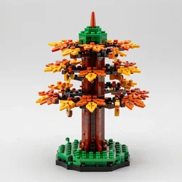 a LEGO autumn tree, photo studio