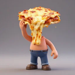 man with lasagna spilling out of his head, 3 d render