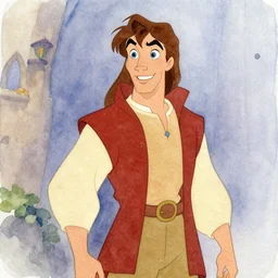 watercolor painting of quasimodo from disney's hunchback of notre dame ( 1 9 9 6 )