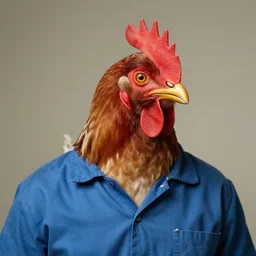 inmate with a chicken head