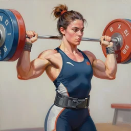 greg manchess portrait painting of anya taylor - joy as muscular weightlifter zarya from overwatch, medium shot, robust body, asymmetrical, profile picture, organic painting, sunny day, matte painting, bold shapes, hard edges, street art, trending on artstation, by huang guangjian and gil elvgren and sachin teng