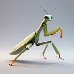 cyborg praying mantis qualified low poly nice lighting