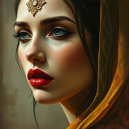 portrait of a beautiful woman, karol bak style