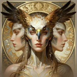 symmetry!! portrait of woman with hawk features in the style of horizon zero dawn, machine face, intricate, elegant, highly detailed, digital painting, artstation, concept art, smooth, sharp focus, illustration, art by artgerm and greg rutkowski and alphonse mucha, 8 k