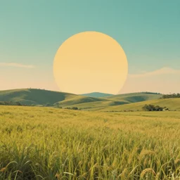 Retro, nostalgic, landscape, digital art, retro pallet