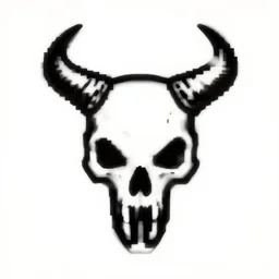 skull with horns ASCII art BBS logo