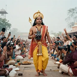 an epic cinematic scene from Ramayan, photograph by Steve McCurry for Magnum Photos, shot on Mamiya large format film camera trending on Flickr and VSCO, detailed 8K HD
