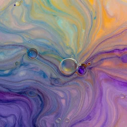 beautiful liquid ink in cloudy acrylic paint texture with big oil bubbles. harmonic chromatic tones coloured marble abstraction with purple splashes. ultradetailed realistic art. jean - dragan bibin, beksinski, zawadzki, shaun downey, zoey frank, phil hale, james gurney, frank frazetta, jehan georges vibert, daniel e. greene