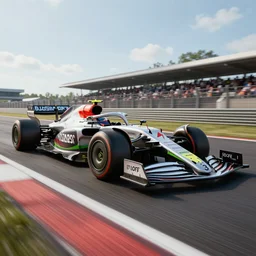 Formula 1 race in Rotterdam, digital art, octane render, nvidia raytracing demo, masterpiece
