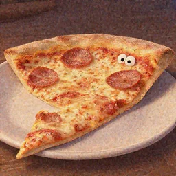 a wholesome illustration of a slice of pizza with emotions,  Pixar and Disney animation, sharp, Rendered in Redshift and Unreal Engine 5 by Greg Rutkowski, Bloom, dramatic lighting