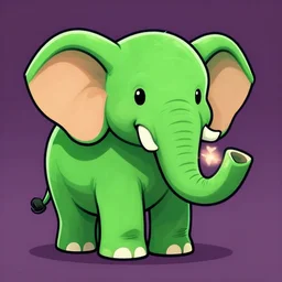 green elephant in the style of popular nfts
