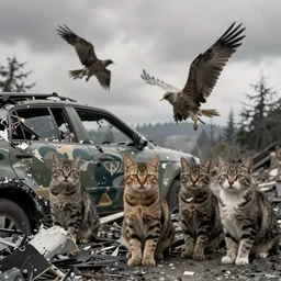 6 5 5 1 no. 3 rd, richmond, bc v 6 y 2 b 6 destroyed by army of cats photorealistic